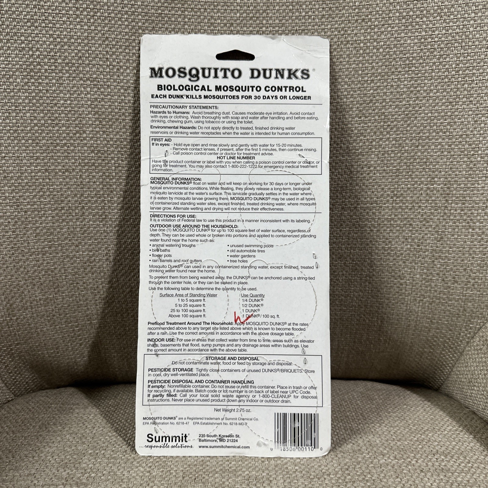 Summit Mosquito Dunks Floating Pod Kill Biologically Safe Method 6 pack gallery