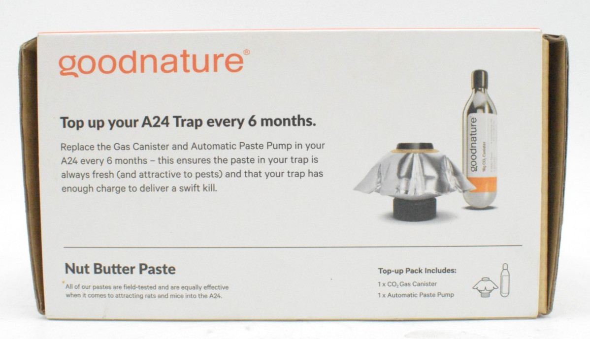 Goodnature A24 Trap 6 Month Top-Up Kit - Nut Butter Lure Pump & CO2 Canister gallery