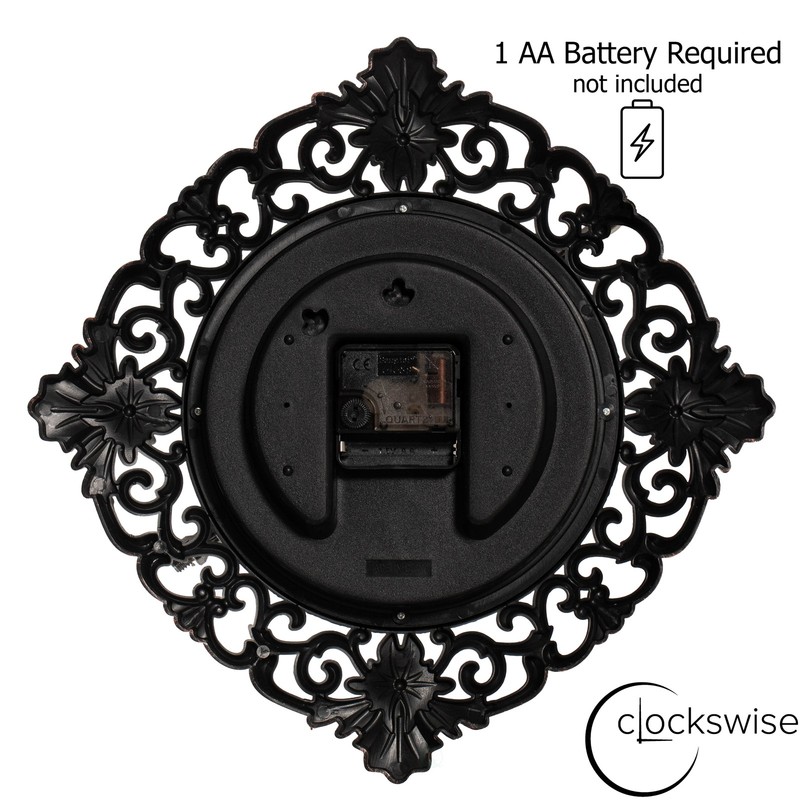New Clockswise Classic Round Decorative Hanging Wall Clock with Scroll Frame gallery