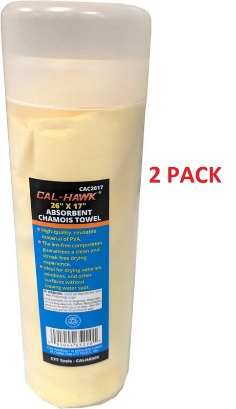 2-PC AUTO CAR ABSORBENT Drying Synthetic Chamois Towel Cleaning Cloth, 26" x 17" gallery