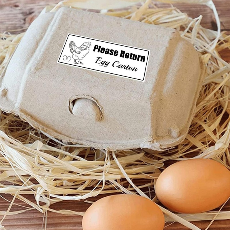 1 x 2.625 Inch 500 Pcs Please Return Egg Cartons 1 x inch, White gallery