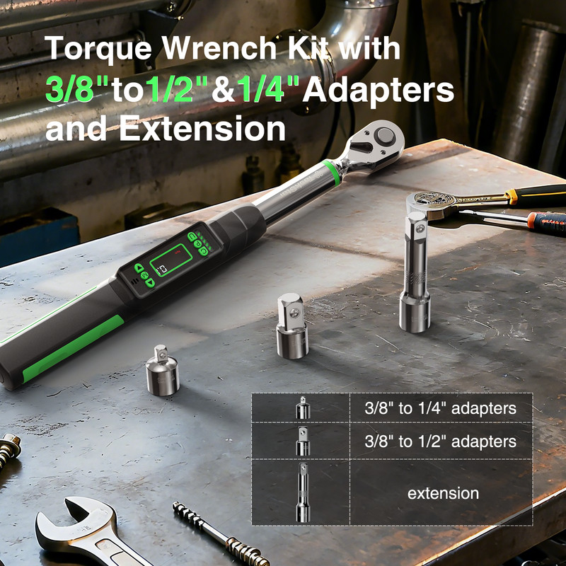 Taskstar Digital Torque Wrench 3/8" 0–220 Nm Electric Torque Wrench 0–162 ft-lbs gallery