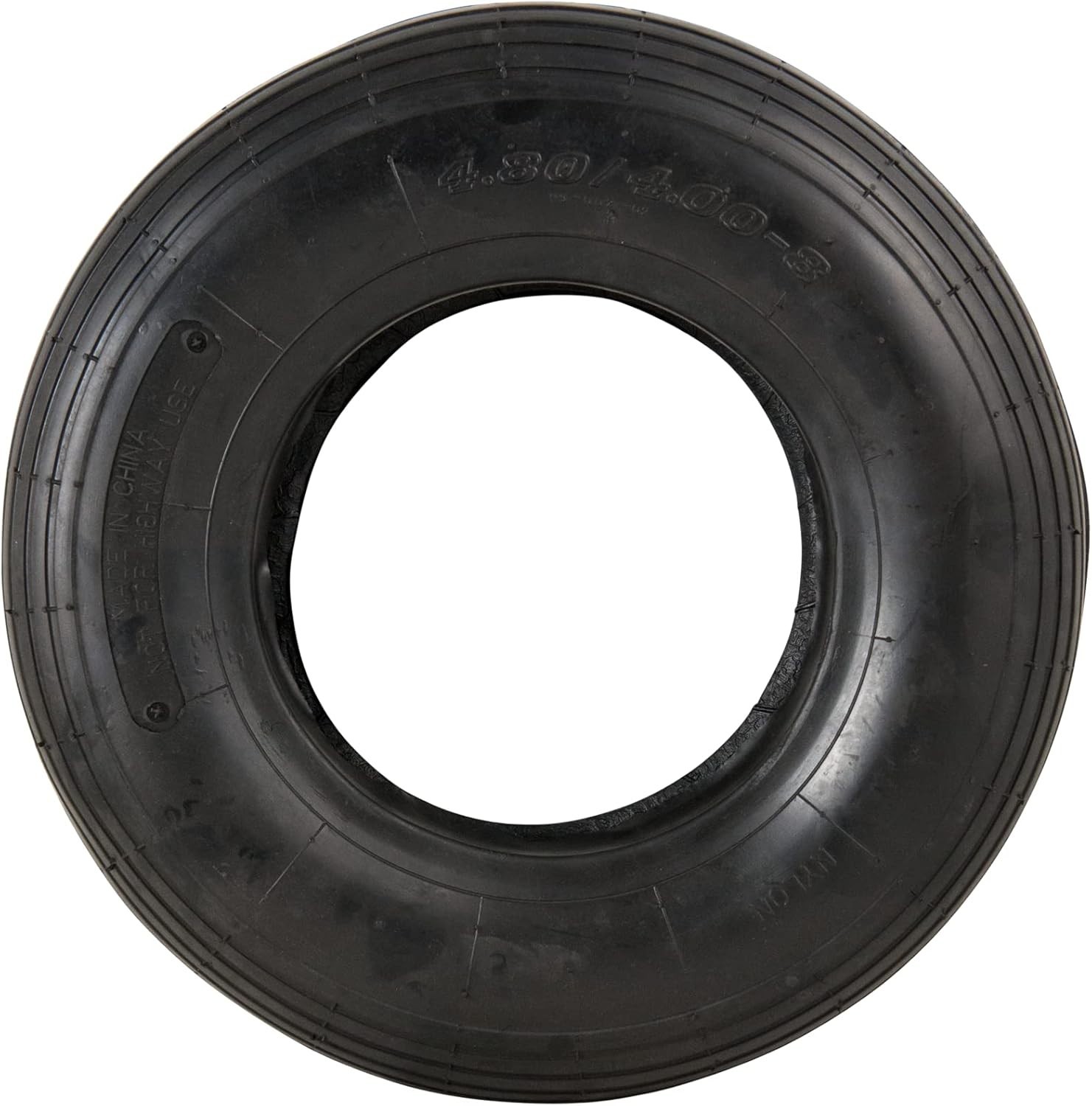 4.80/4.00-8" Ribbed Tread Replacement Pneumatic (Air-Filled) Tire and Inner Tube gallery