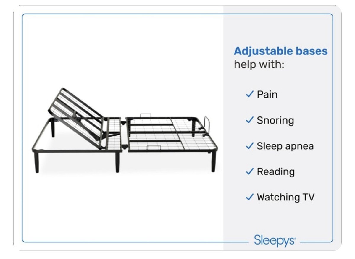 Queen Sized Basic Adjustable Steel Bed Frame with Remote, Black gallery