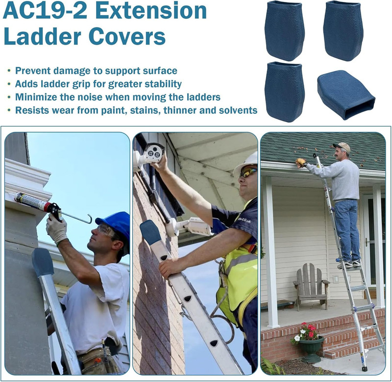 4 Pack AC19-2 Ladder Covers for Werner Extension Ladders - Rubber End Caps gallery