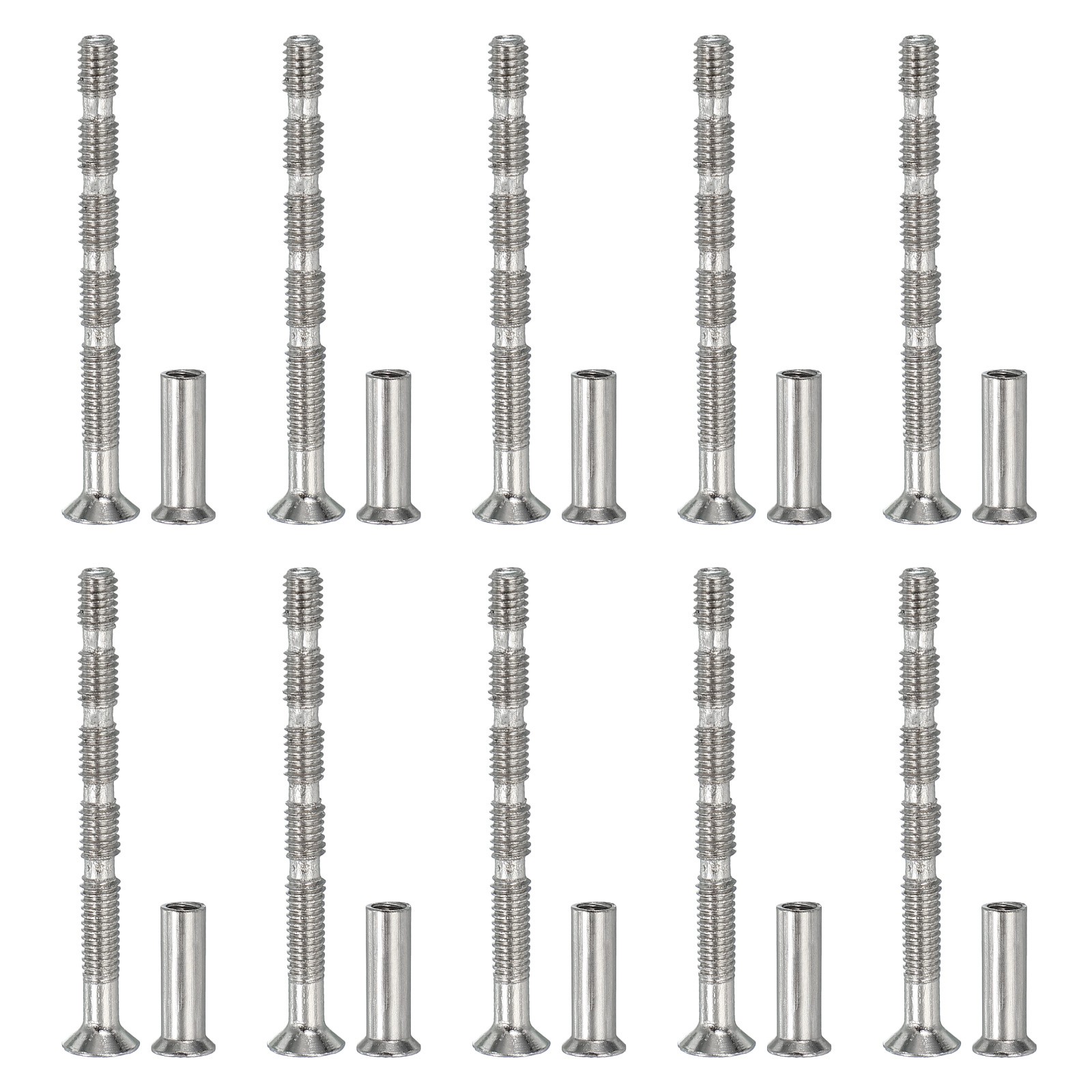 10 Set M4x45 Cabinet Screw Flat Countersunk Break Away Screw with Sleeve gallery
