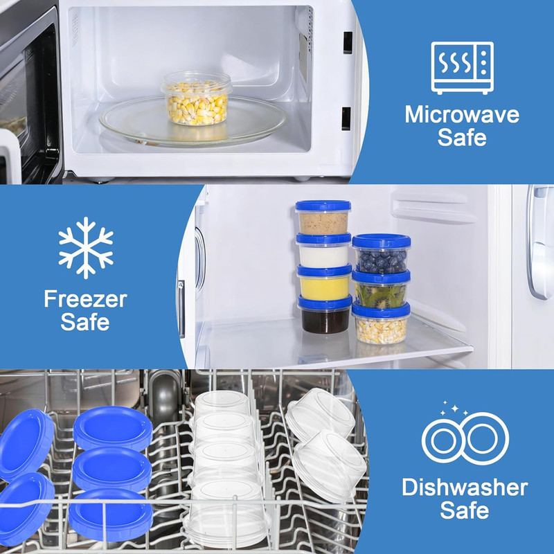 6 Pcs 8 oz Plastic Containers with Screw Lids, Reusable Clear Food Storage Co... gallery