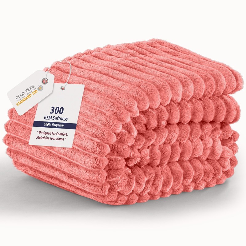 Fleece Blanket Striped Soft Warm Throw Couch Bed All Season Lightweight Plush gallery