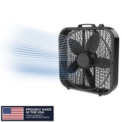 20 Inch Box Fan 3 Speed Energy Efficient Quiet Blower Fan Indoor Use Safety Fuse