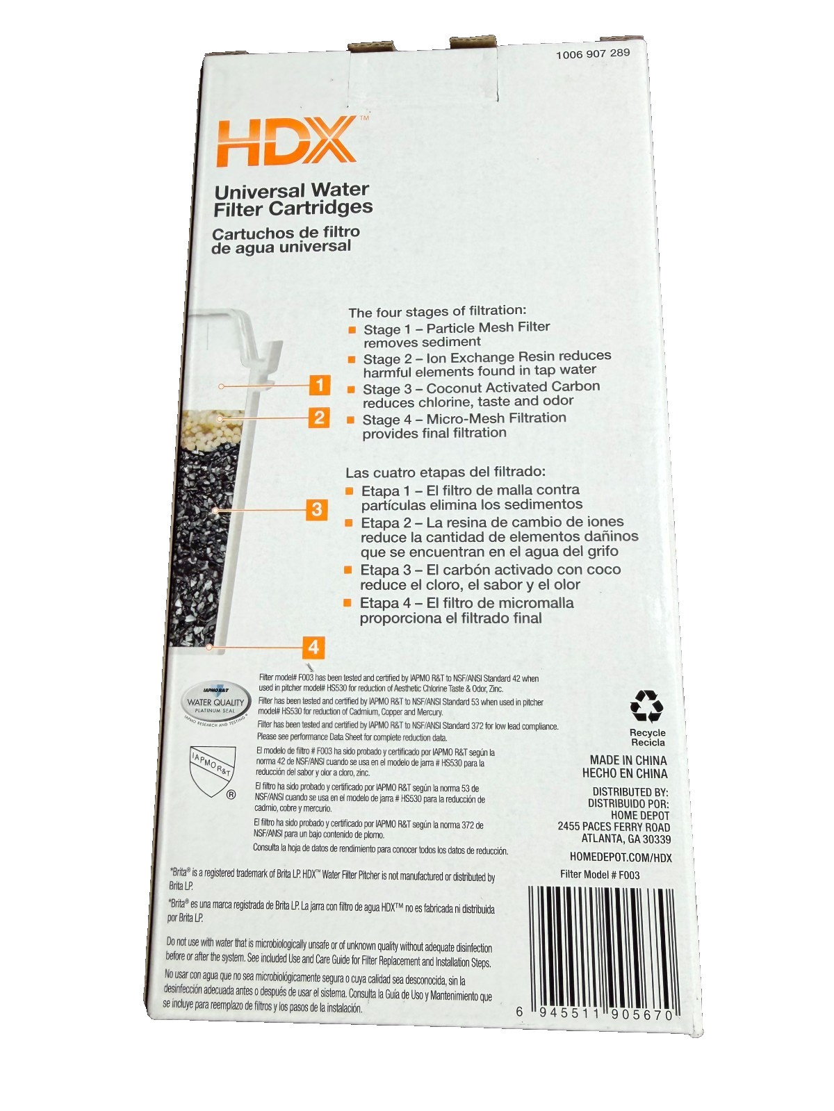 (48) HDX Water Pitcher Replacement Water Filter Cartridges BPA Free (6 Pks of 8) gallery