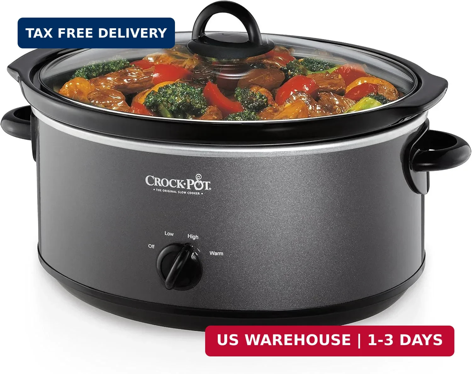 Crock-Pot 7-Quart Manual Slow Cooker, Family Size Serves 8+ People & Fits 6-lb R gallery