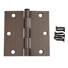 Warwick 15 Pack 3 1/2″ Door Hinges Square Corner Bronze DA3013BZ