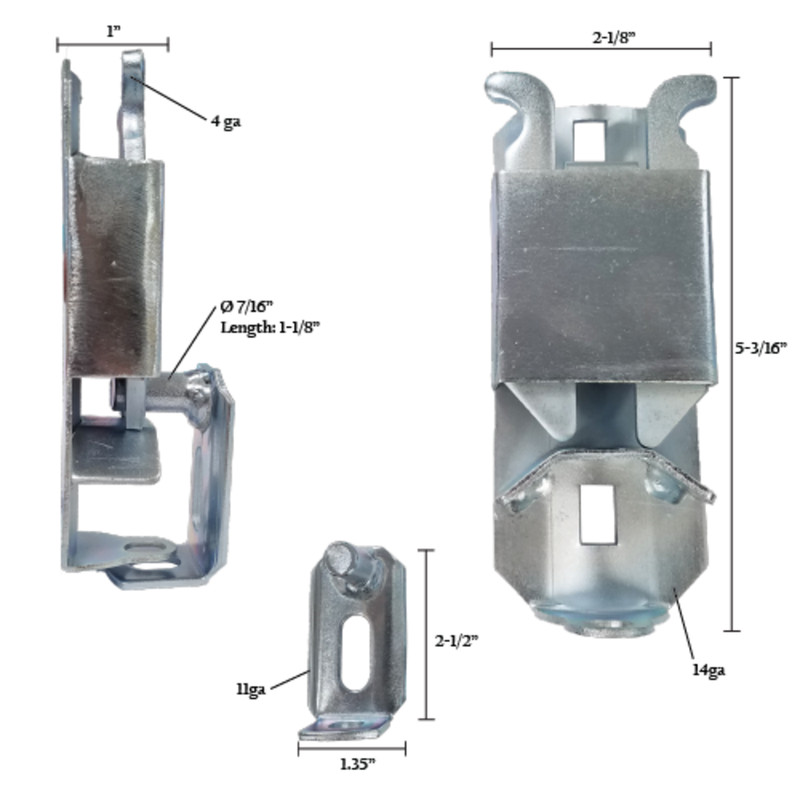 5 1/4" x 2" Galvanized Electroplate Kennel Gate Latch Fence Adjustable Plate 4PK gallery