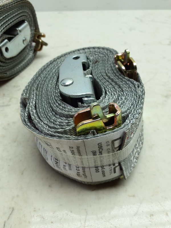 2 Pack Uscc 2" x 16' E Track Cam Buckle Strap w/Spring E Fittings Gray gallery