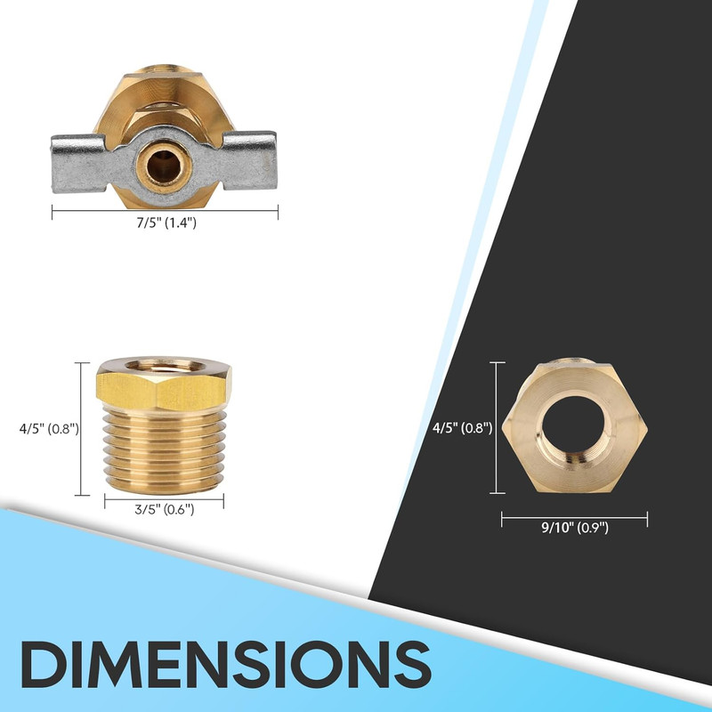1/2'' RV Water Heater Replacement Drain Valve with PTFE Tape, Durable Brass Cons gallery