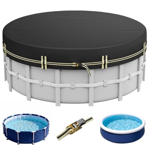 12 FT Round Pool Covers for Above Ground Pools, 500D Pool Solar Cover with gallery