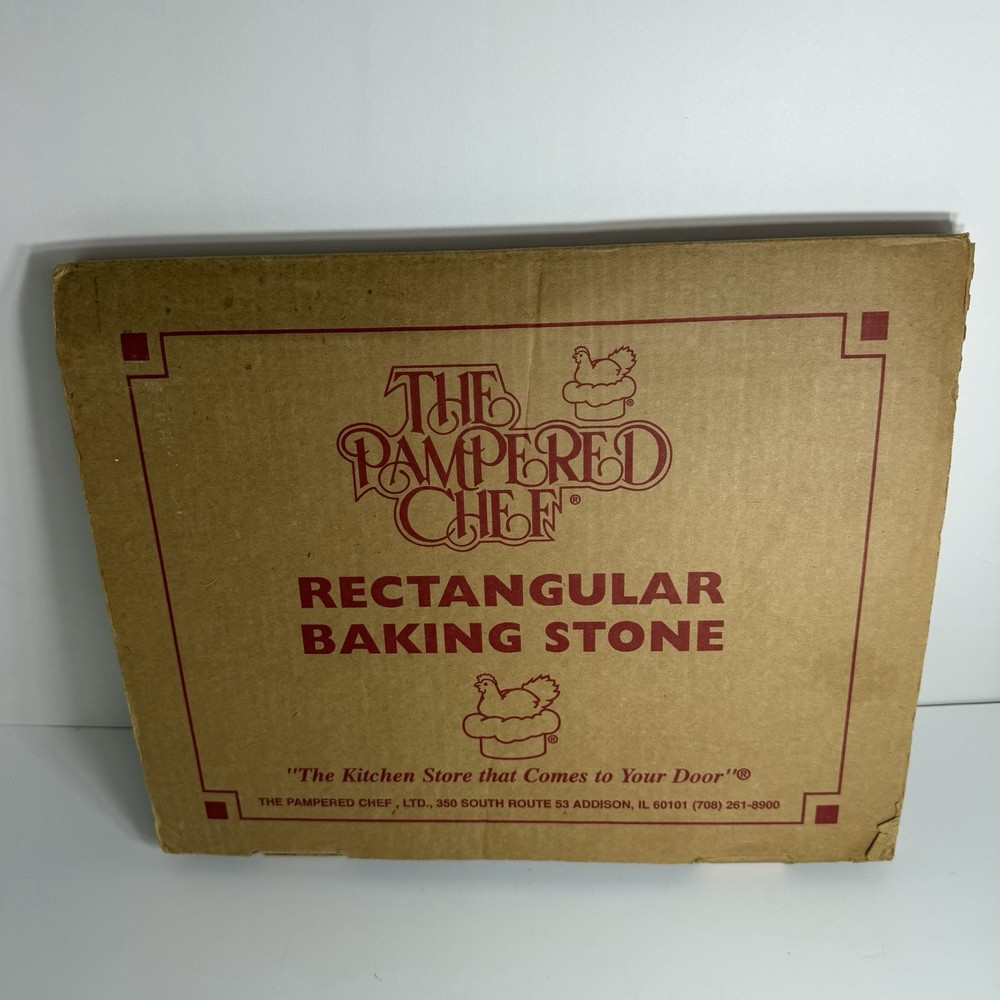 Pampered Chef 12"X15" Rectangular Baking Stone Bread Pizza Sheet Tray Dough Mat