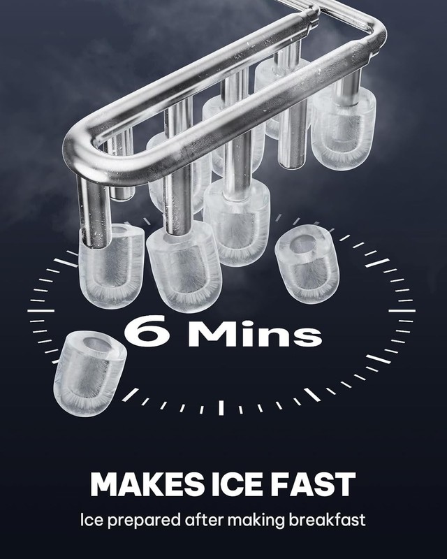 Compact 26lbs Countertop Ice Maker - 9 Cubes in 6 Mins, Ideal for Home & RV gallery