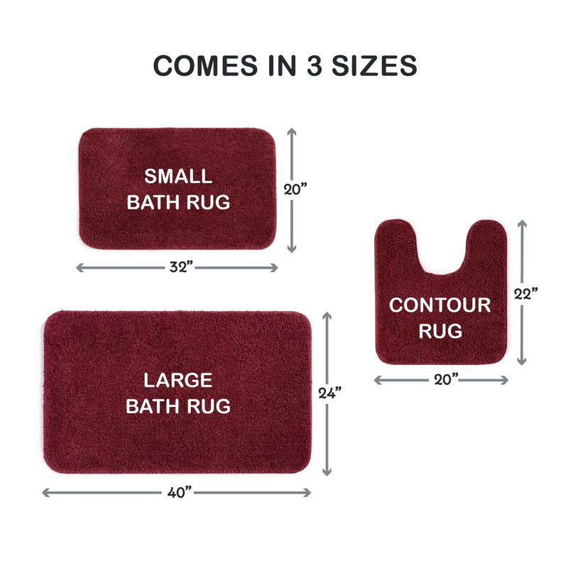Mainstays Basic Polyester Bath Rug, Red, 20" X 32" gallery
