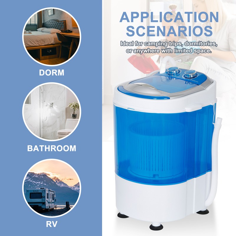 Portable Mini Washing Machine 6lbs Compact Single Tub Washer w/Spin Cycle Basket gallery