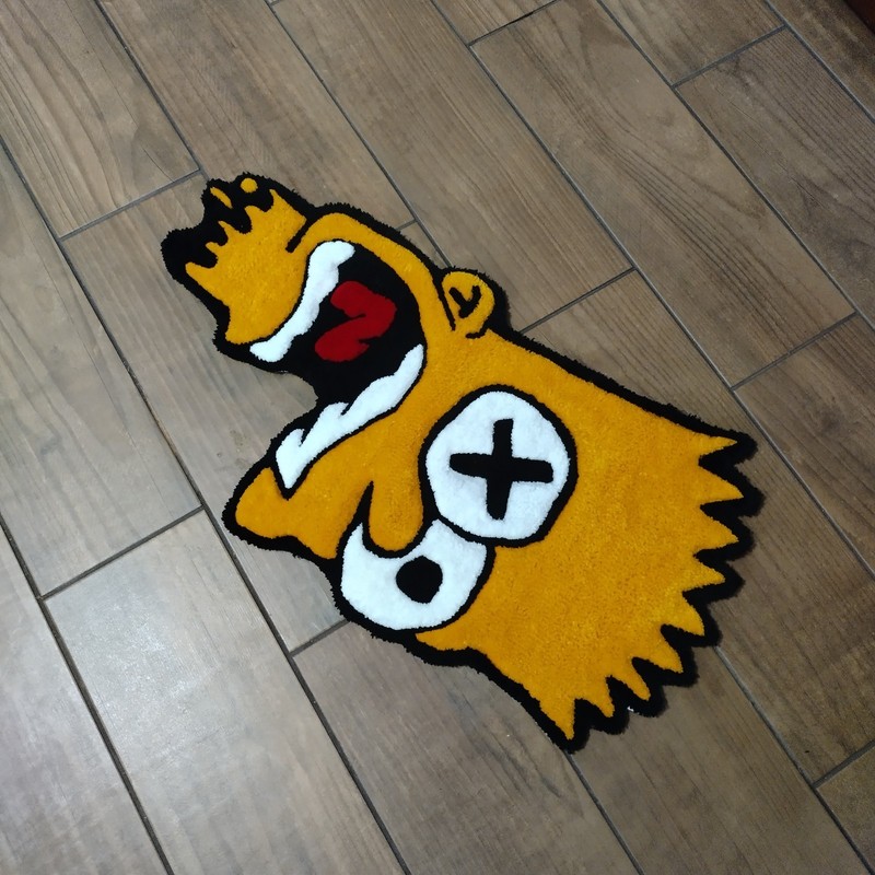 Handmade Rug Custom Tufted Simpsons Bart Yellow Cartoon Anime Simpson gallery