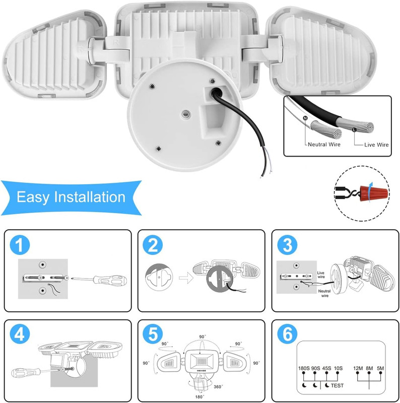 MEIKEE 42W LED Security Lights Motion Sensor Light Outdoor Flood Light, 3600LM 6 gallery
