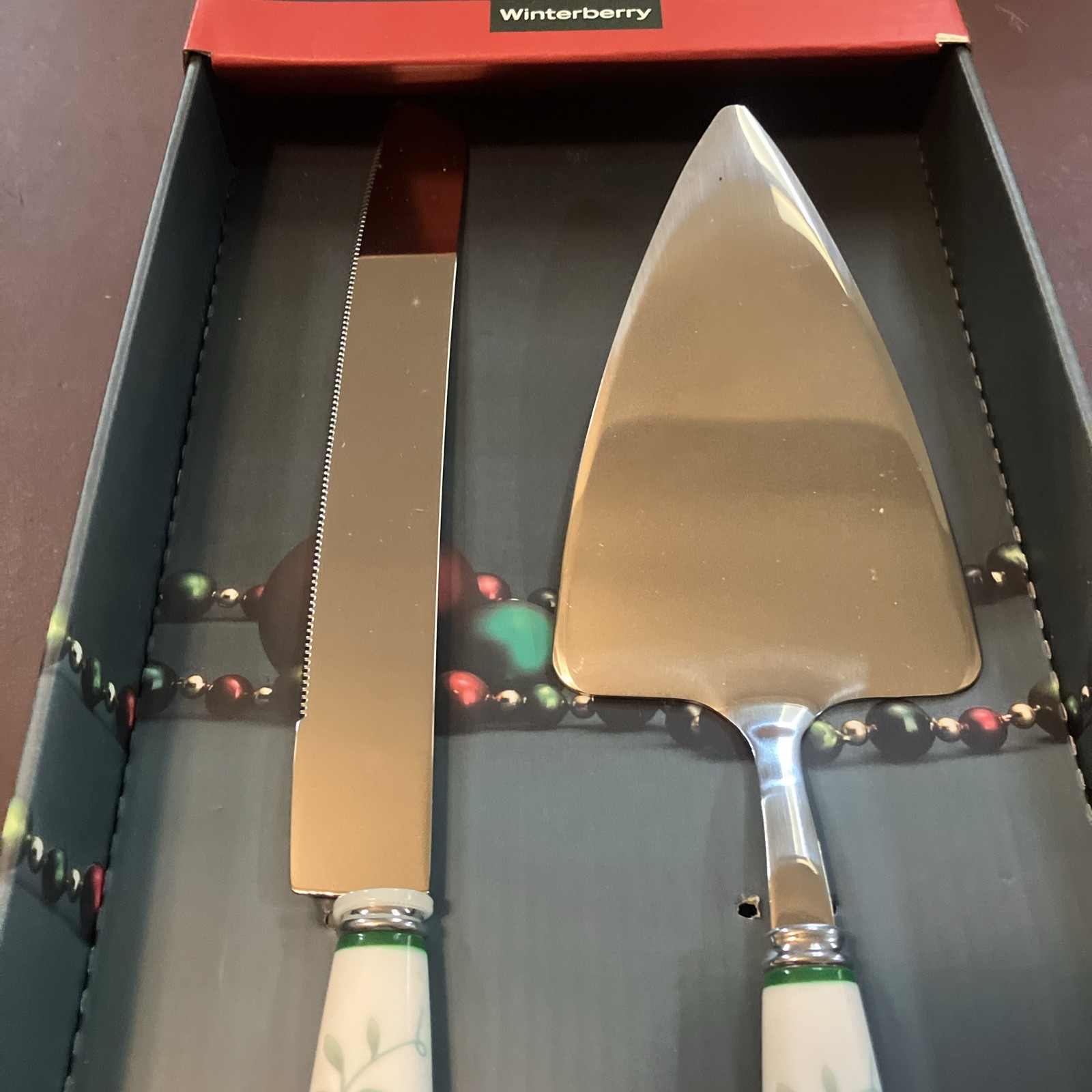 Pfaltzgraff Winterberry Two Piece Pie and Cake Serving Set New In Box! gallery
