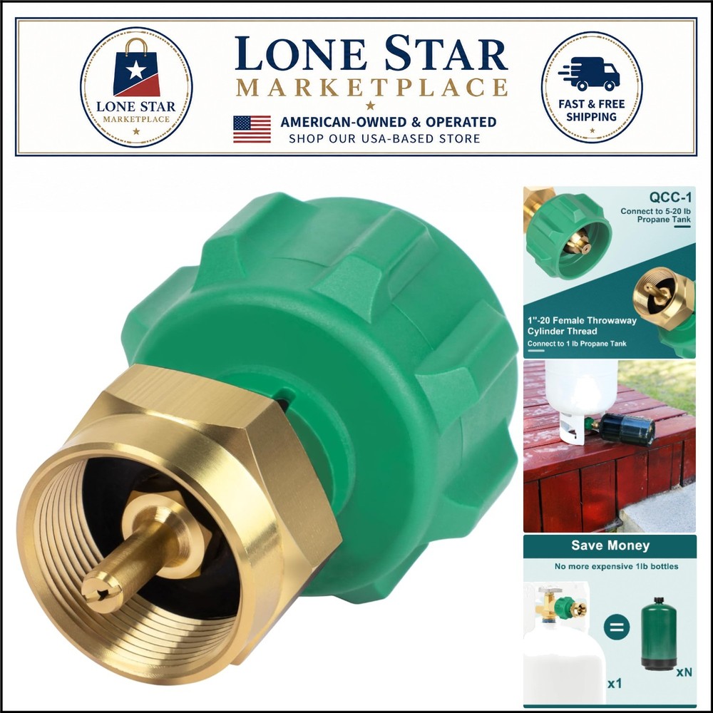 Durable Brass Propane Filling Tool with Safety Cut-Off Feature for 1 lb Tanks