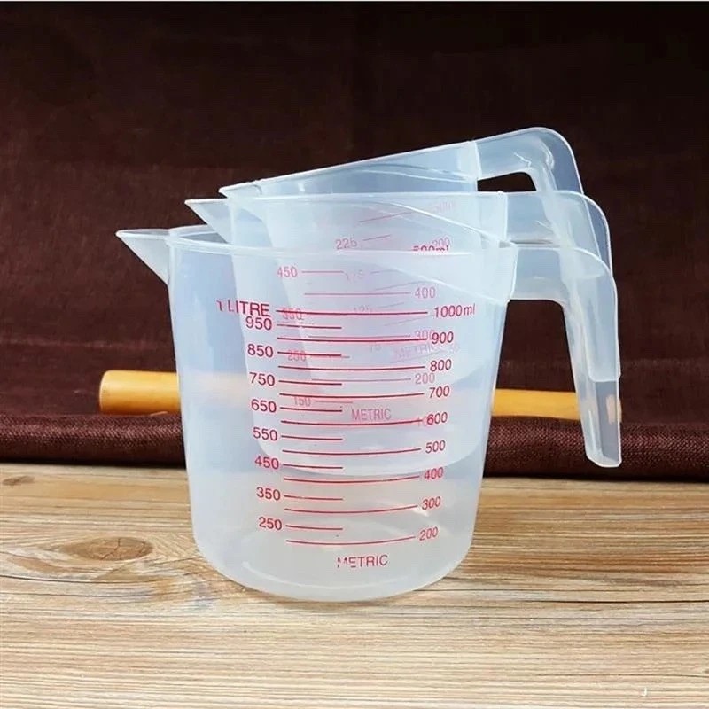 3Pcs Measuring Cups Set 250/500/1000ml Plastic Liquid Measuring Beaker Baking gallery