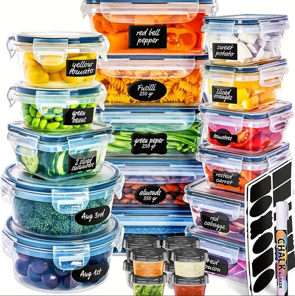48PCS Large Plastic Food Storage Containers Set With Airtight Lids BPA Kitchen gallery