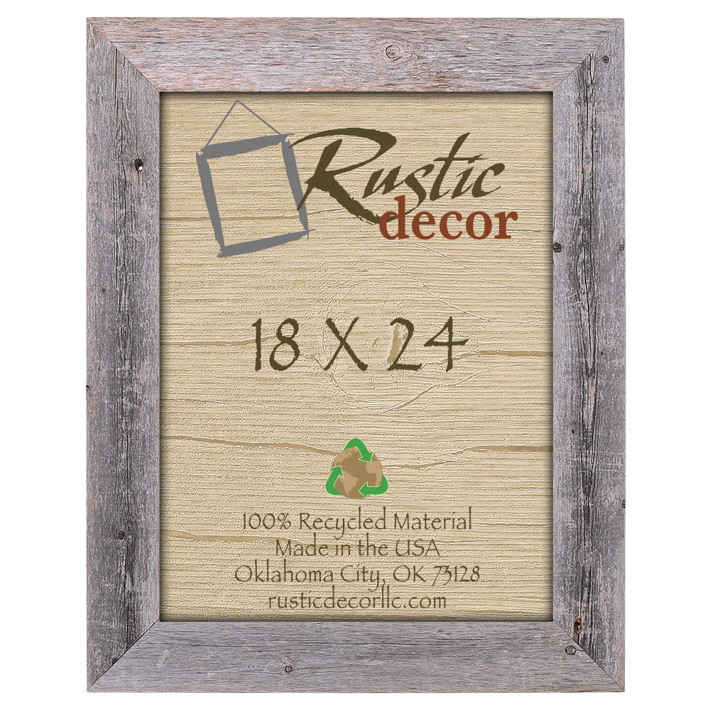 18x24 - 3.5" Extra Wide Reclaimed Rustic Barn Wood Wall Frame gallery