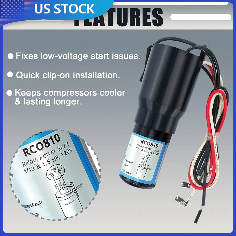 Refrigerator Freezer Relay Capacitor Overload RCO810 3-in-1 Start Hard Start Kit gallery