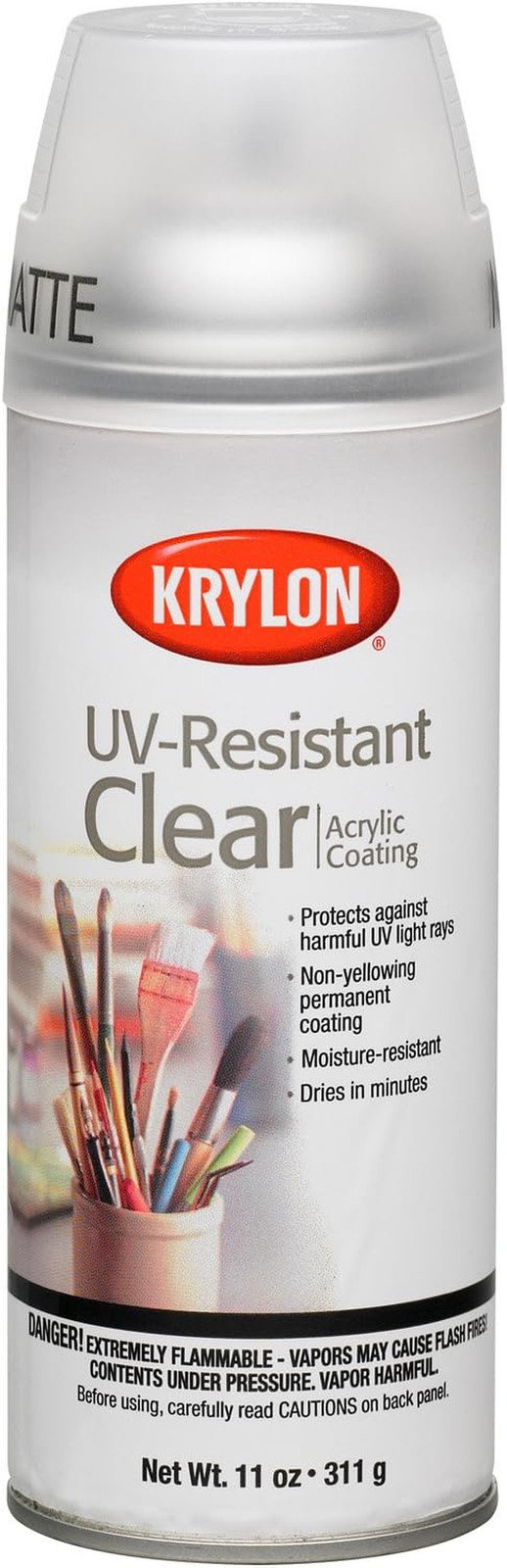 Krylon UV-Resistant Clear Acrylic Coating Spray Paint, Matte, 11 Ounces gallery