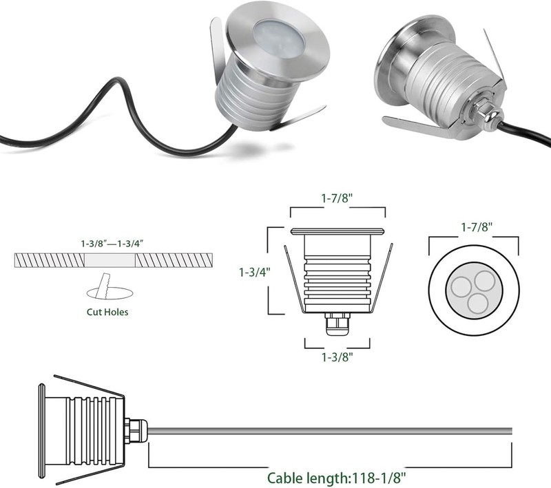 4Pack LED Pool Light Dimmable Warm White 3000K 3W Low Voltage Underwater Pond Li gallery