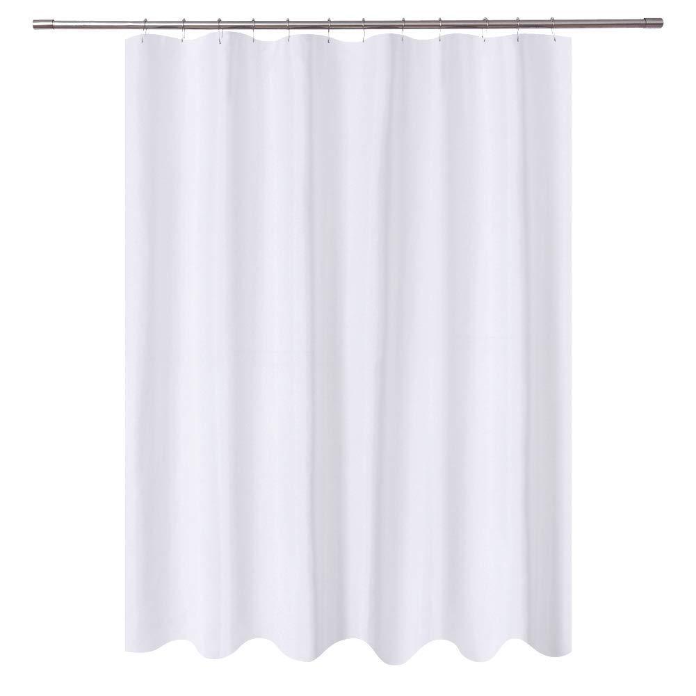 Fabric Shower Curtain Liner Solid White Hotel Quality Mildew Resistant Washable gallery