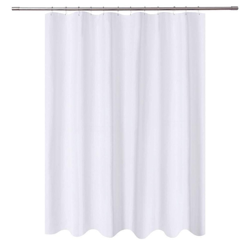 Fabric Shower Curtain Liner Solid White Hotel Quality Mildew Resistant Washable gallery