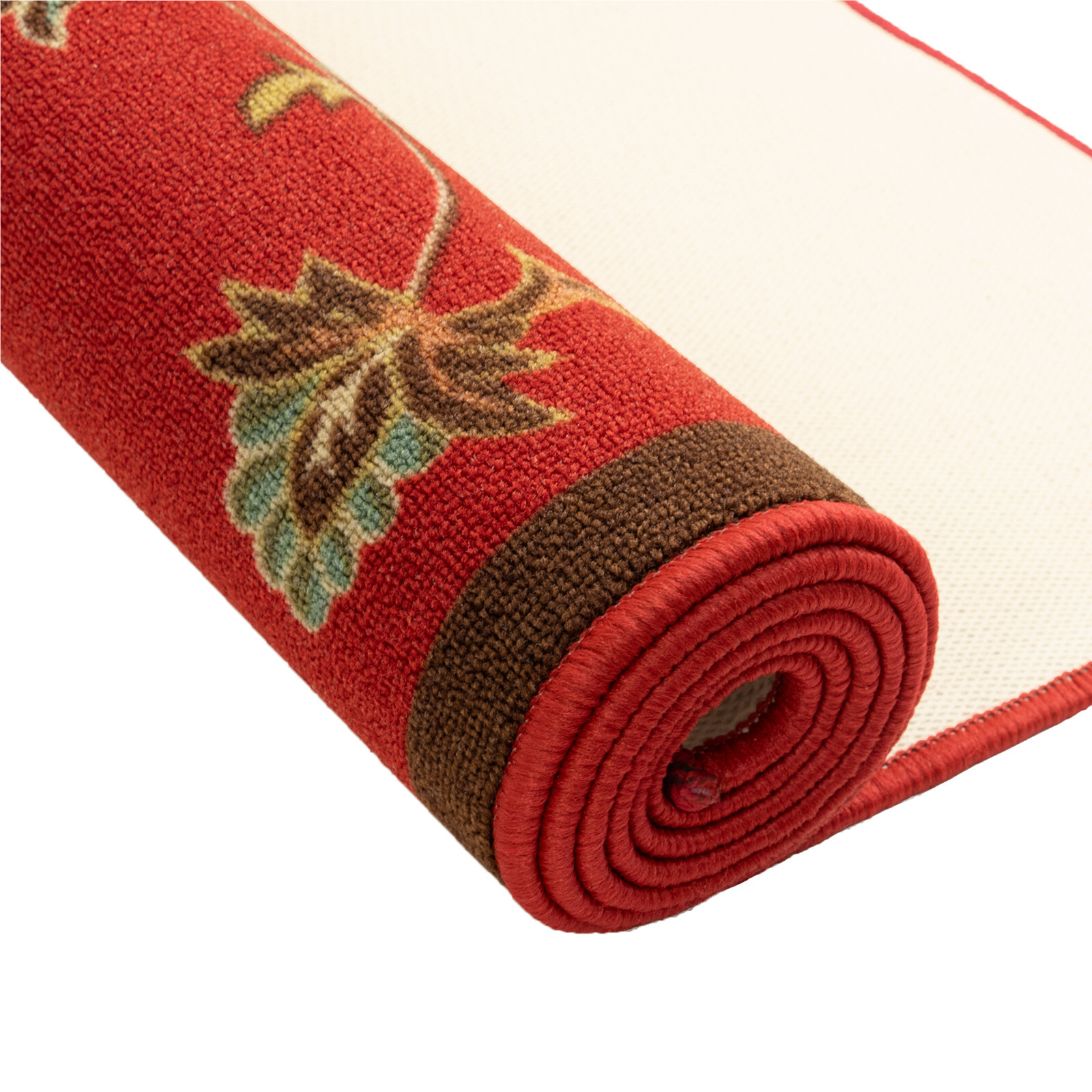 ConurDeals Floral Red Hallway Kitchen Non Slip Rubber Runner Rug 26" / 36" Wide gallery