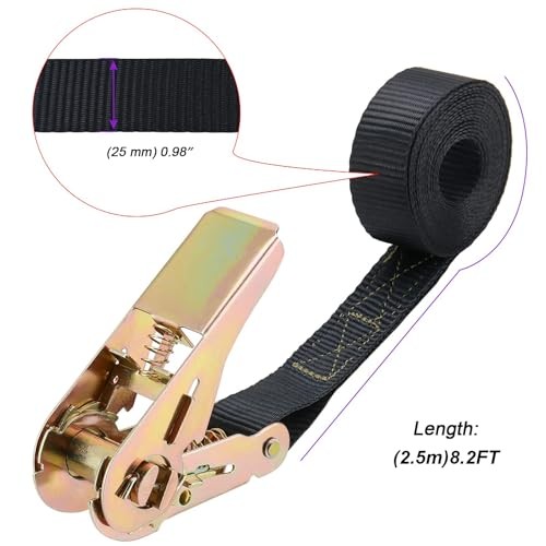 6 Pack 1 Inch x 8 Ft Endless Ratchet Tie Down Straps, 1800 lbs Break Strength gallery