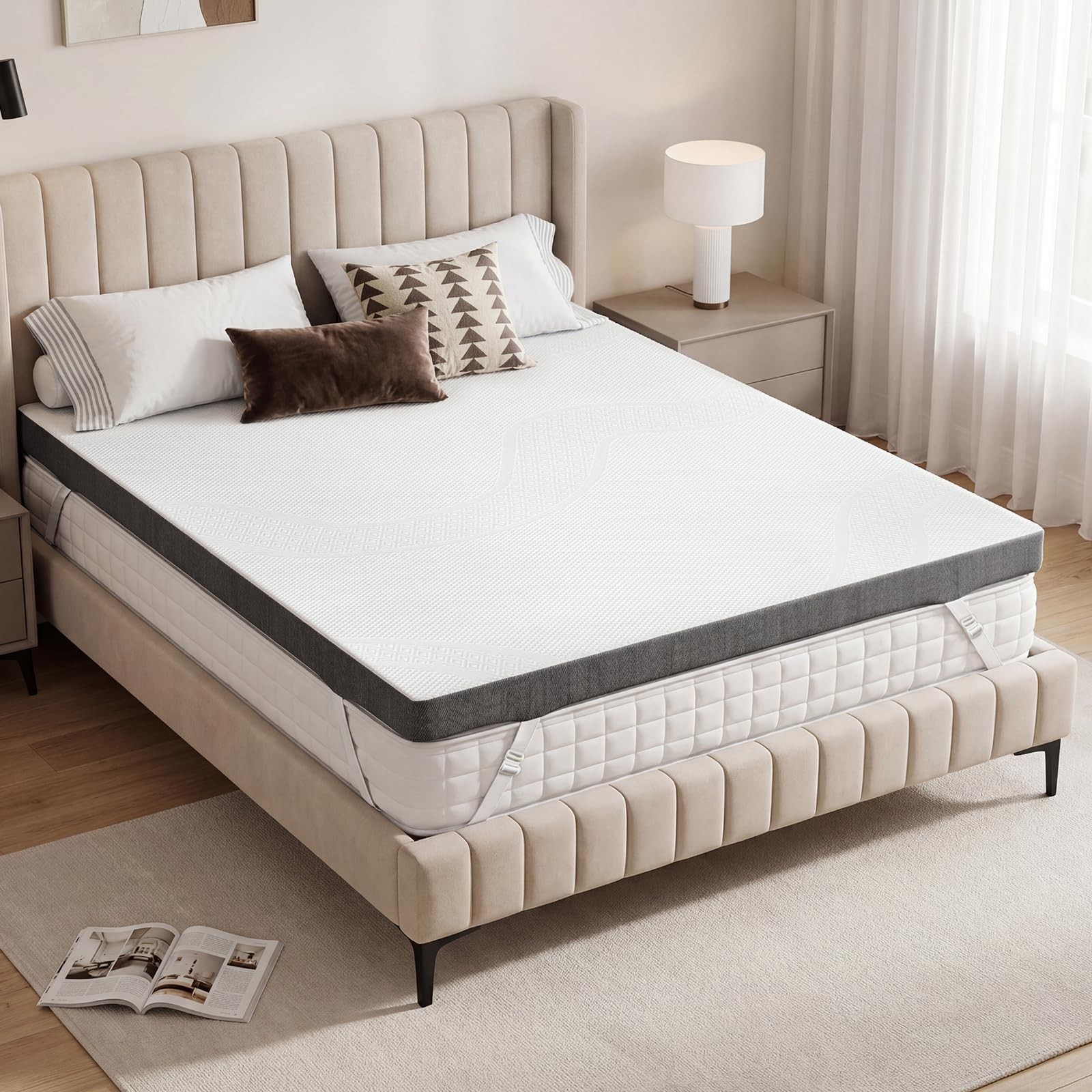Extra Firm Mattress Topper Full: 4 Inch High Density Bed Topper，Extra Support... gallery