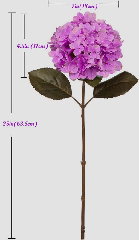 3pcs 25in Artificial Realistic Hydrangea Flowers 3D Real Touch 25in Extra Long gallery