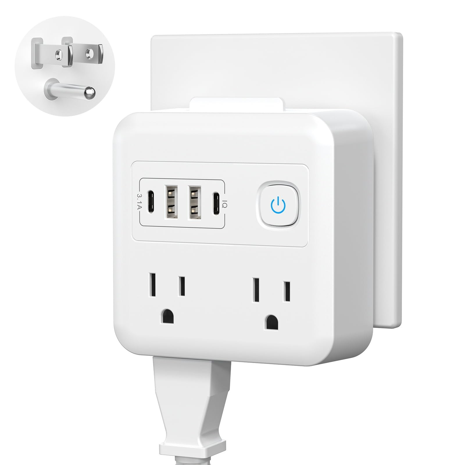 8-in-1 Multi Plug Expander, Outlet Extender with 4 Outlets & 4 USB Ports (2 U... gallery