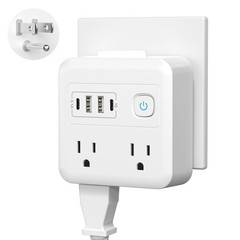 8-in-1 Multi Plug Expander, Outlet Extender with 4 Outlets & 4 USB Ports (2 U…