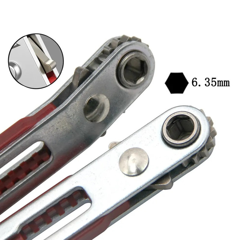 1 pc Mini Ratchet Screwdriver Bidirectional Elbow Wrench Flat Slotted Tool gallery