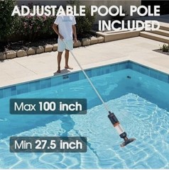 Cordless Pool Vacuum Powerful Suction 18.9 GPM, 100in Runtime, Ultra Fine Filter