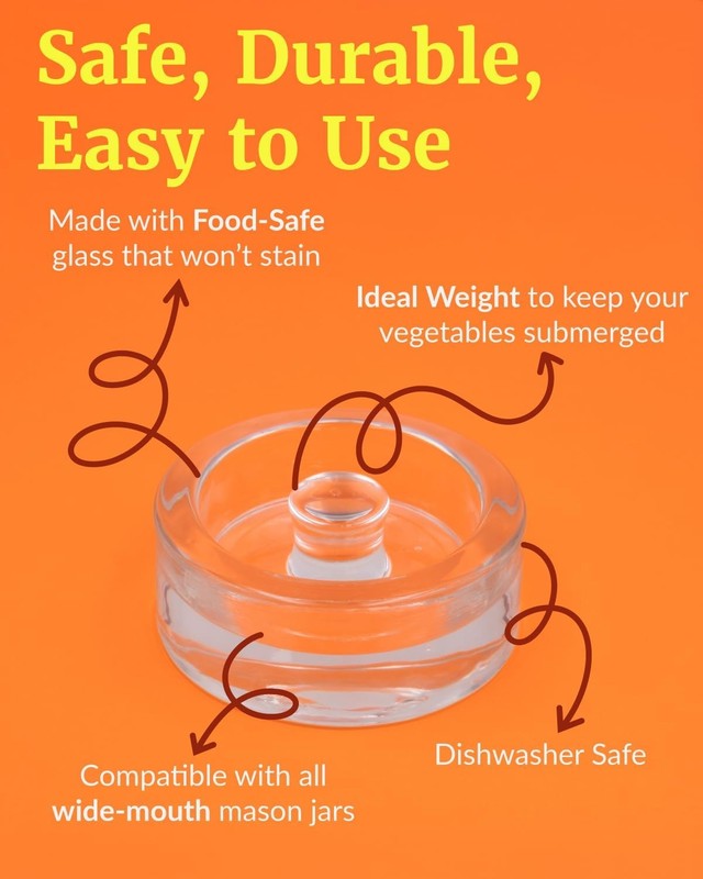 Elementi Glass Fermentation Weight Set of 4 - Easy Grip Fermenting Weights,... gallery
