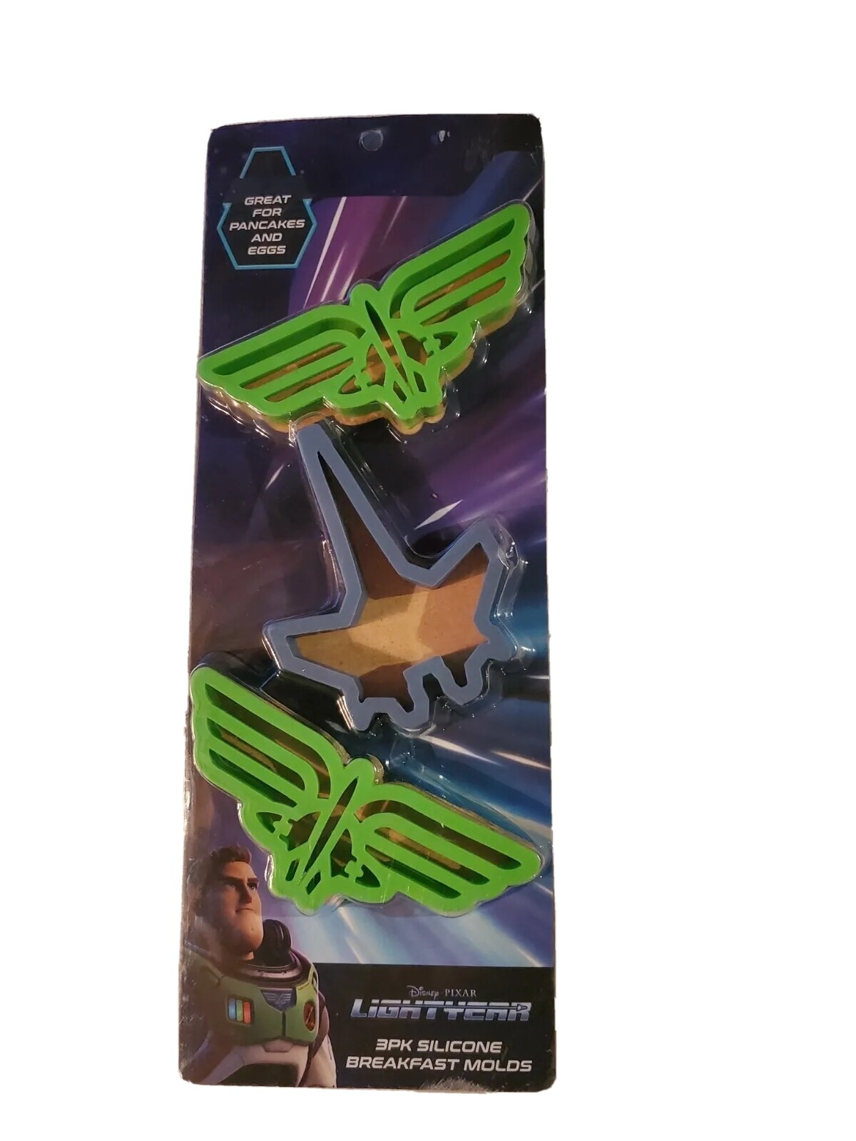 Disney Pixar Lightyear 3 Pk Silicone Breakfast Egg Pancake Molds New Sealed gallery