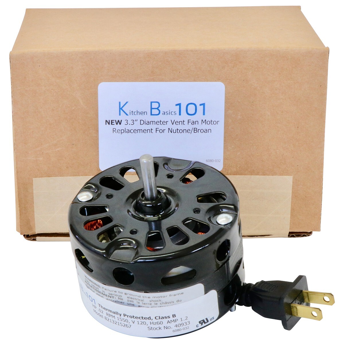 3.3 Inch Diameter Vent Fan Motor Direct Replacement For Nutone / Broan 40933 gallery