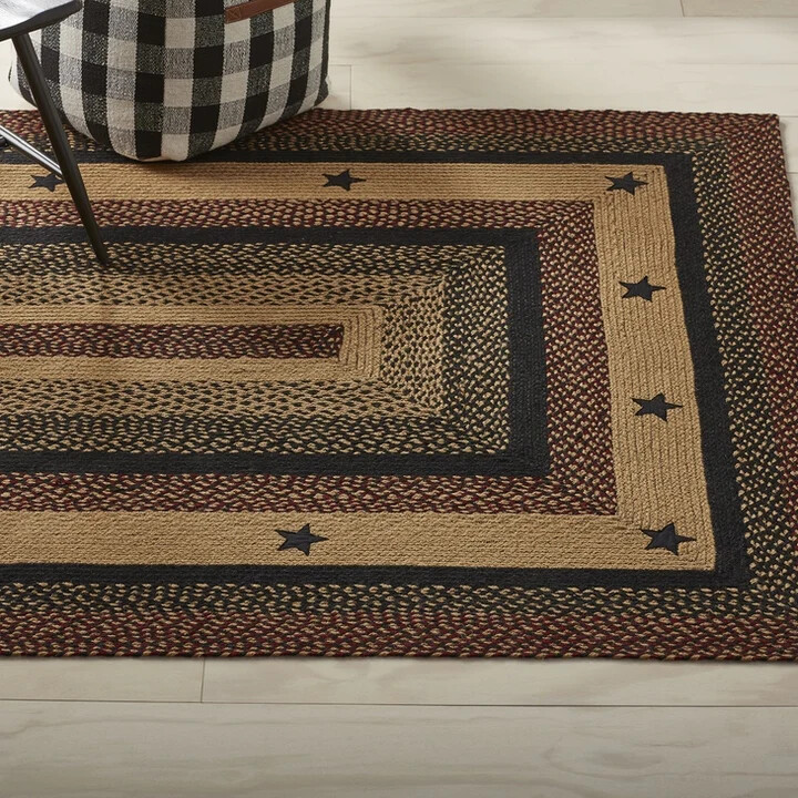 Blackberry Star Braided Area Rug By IHF Rugs. Oval & Rectangle. Many Sizes. gallery