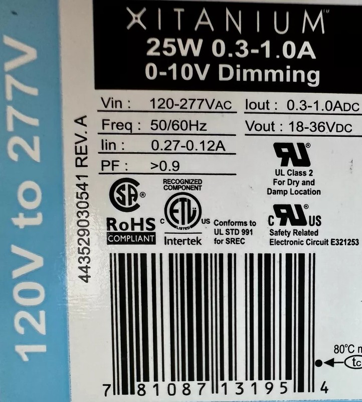 PHILIPS ADVANCE XITANIUM 25W DIMMABLE LED ELECRTONIC DRIVER X1025C100V036DNMX gallery