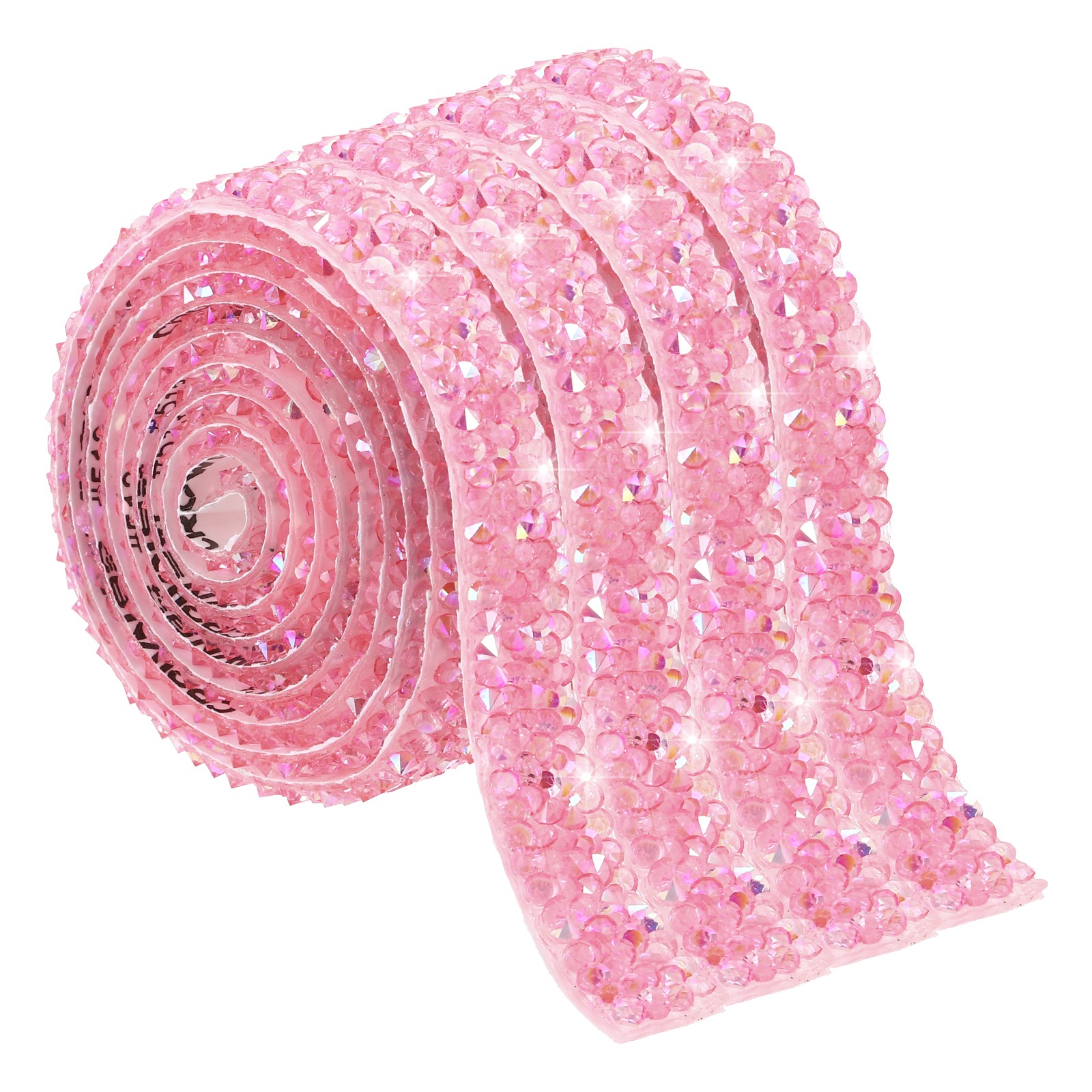 4 Yards Self-Adhesive Rhinestone Ribbon Roll 4pcs (Dark Pink, 10mm/0.39" Wide) gallery